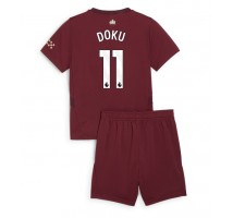 Manchester City Jeremy Doku #11 Koszulka Trzecia dzieci 2024-25 Krótki Rękaw (+ krótkie spodenki)